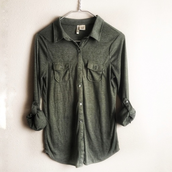 Tops - Green Botton Down Shirt